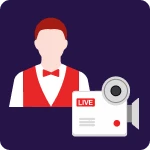 Ein Live Dealer mit einer Videokamera