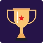 Ein goldener Pokal mit rotem Stern