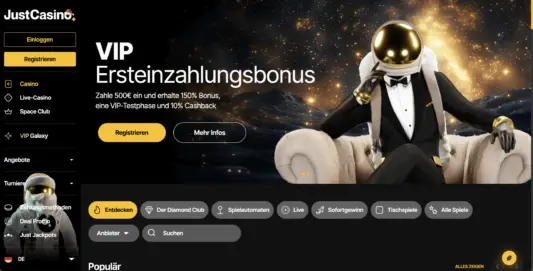 JustCasino Screenshot 1